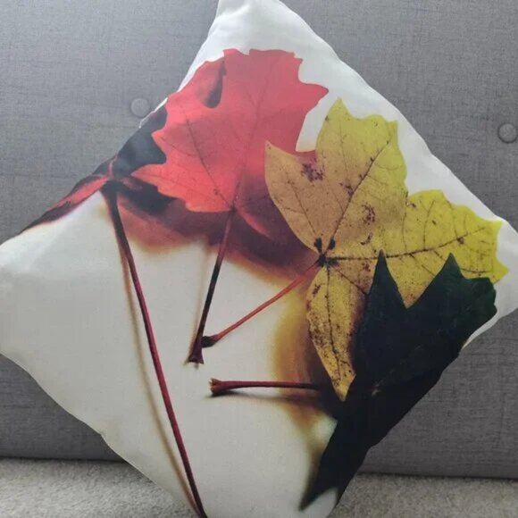 5 PCS Set of 3D Print Cushion Cover 16” x 16” Autumn Leaves - Picture 3 of 4